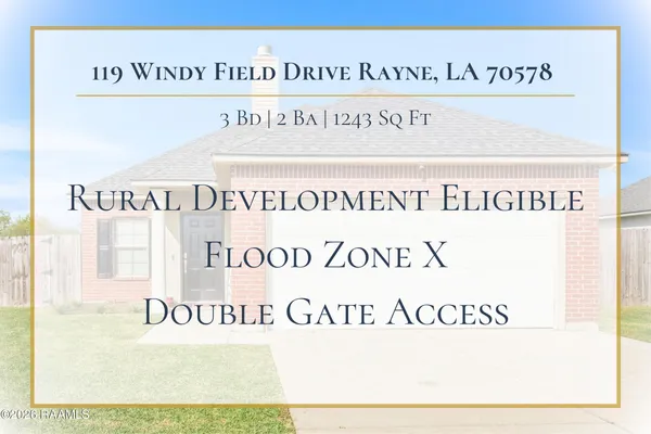 $185,000 | 119 Windy Field Drive, Rayne, LA 70578