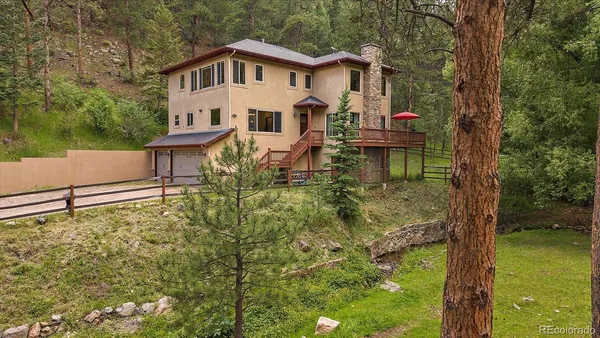 a house view with a garden space