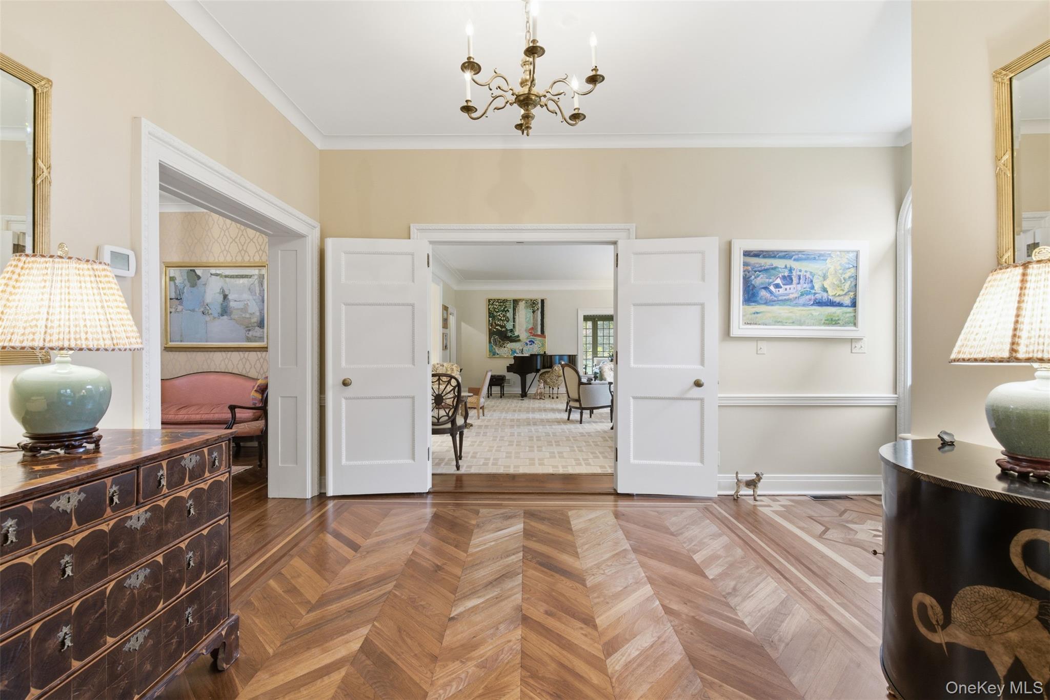 159 Factory Pond Road Mill Neck, NY 11560 - Photo 5 of 39 Formal hallway leading to Living Room and Dining Room.