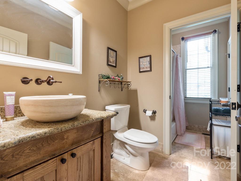 2367 Vineyard Road Fort Mill, SC 29708 - Photo 14 of 39 a bathroom with a granite countertop toilet a sink and a bathtub