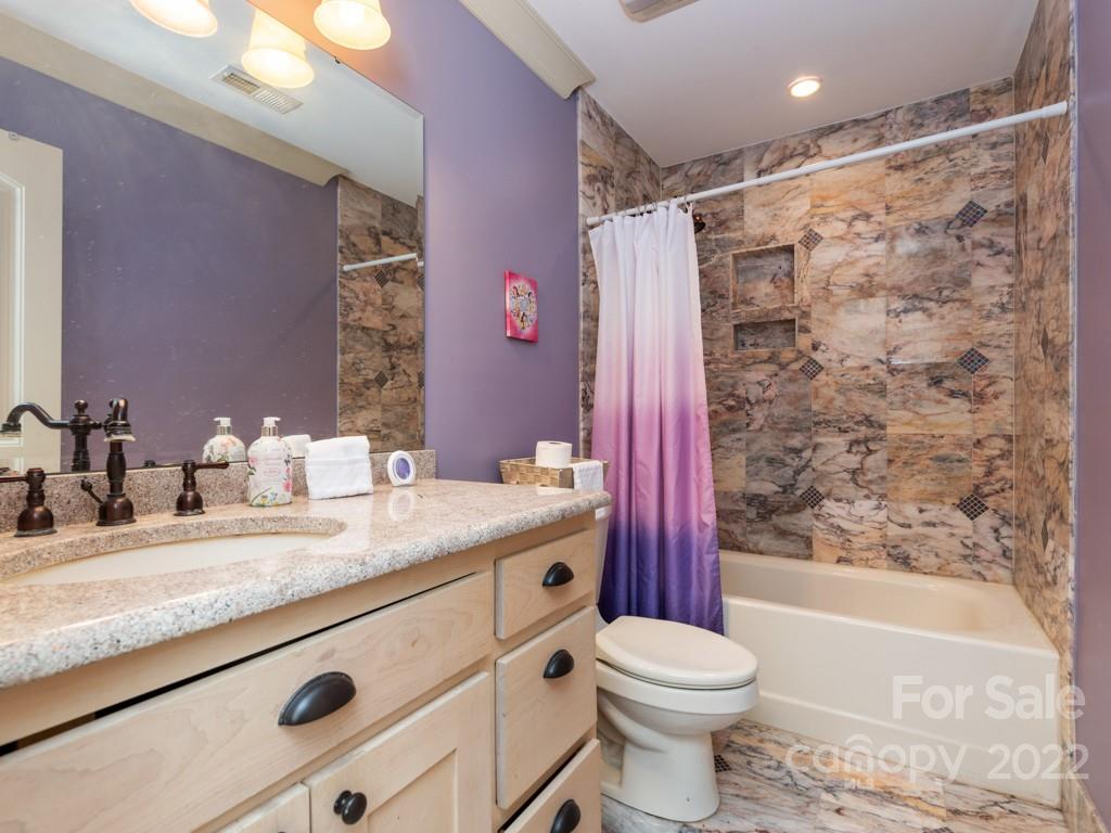 2367 Vineyard Road Fort Mill, SC 29708 - Photo 27 of 39 a bathroom with a granite countertop toilet sink and shower