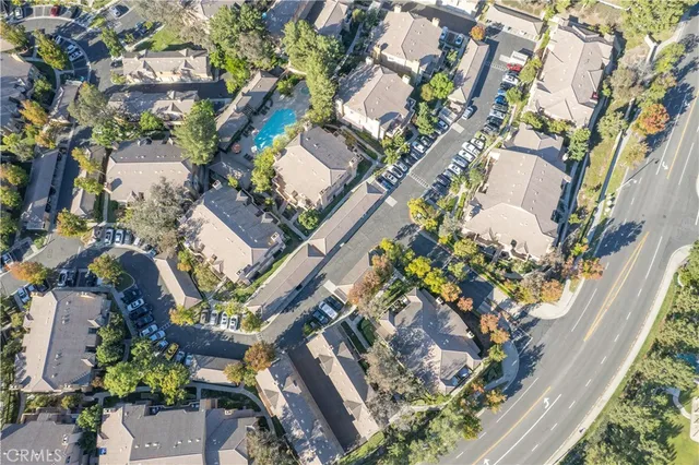 an aerial view of a house