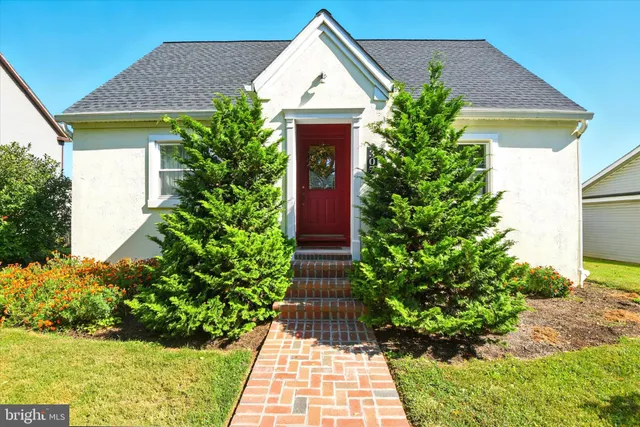 a view of house with potted plants