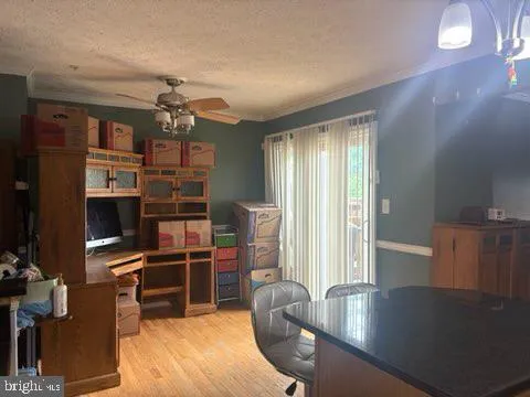 a view of a livingroom with furniture and a window
