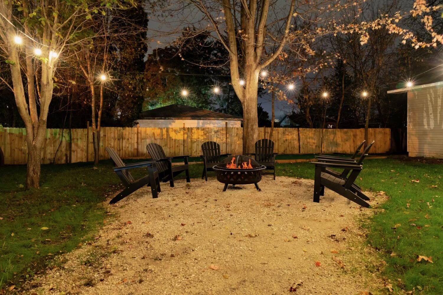 193 Williams Street Williams Bay, WI 53191 - Photo 23 of 29 Outdoor fire pit (fire virtually enhanced)