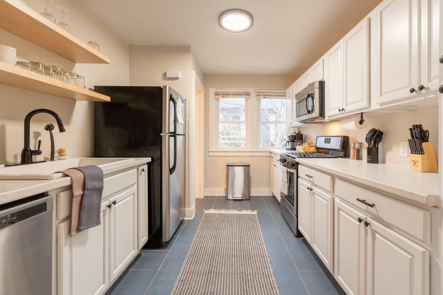 193 Williams Street Williams Bay, WI 53191 - Photo 9 of 29 Galley kitchen with new countertops