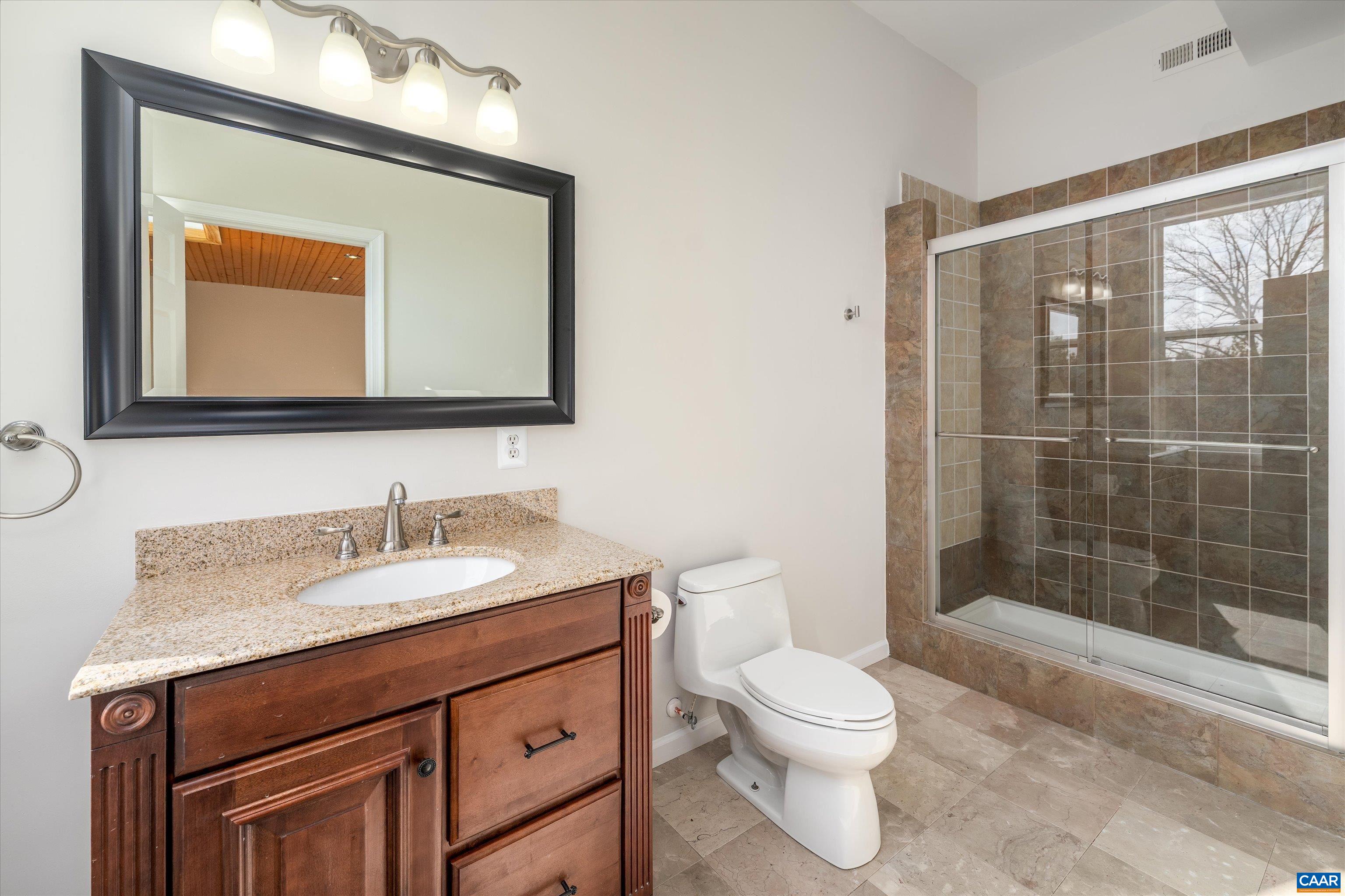 2301 Johnson Road Mineral, VA 23117 - Photo 23 of 37 a bathroom with a toilet a sink a mirror and shower