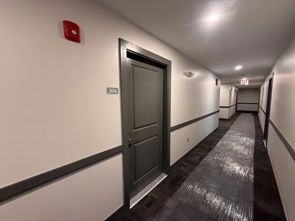 a view of a building with a outdoor space