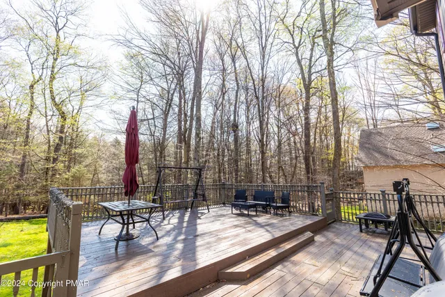 a view of a yard with a tree