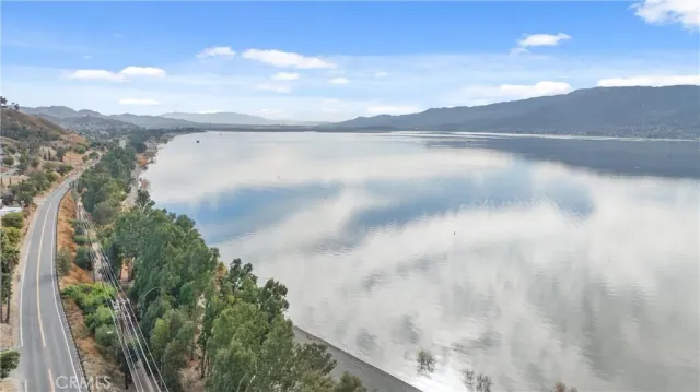 a view of lake with mountain