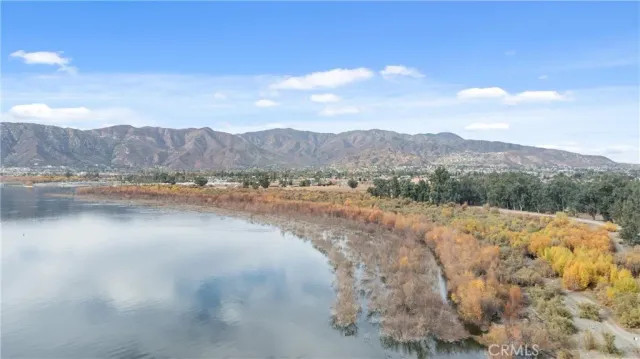 a view of lake with mountain