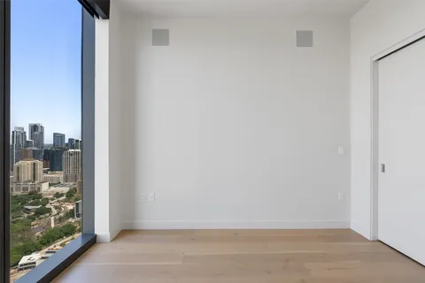 a view of a city with tall buildings