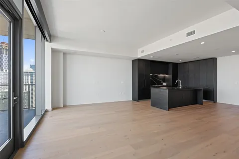a view of kitchen and living room