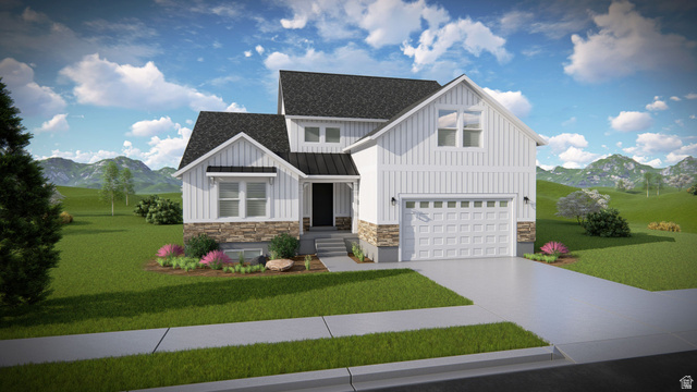 4584 South Redbud Road, Unit 610 Mapleton, UT 84664 - Photo 1 of 4 Modern farmhouse exterior with vertical white siding and stone accents