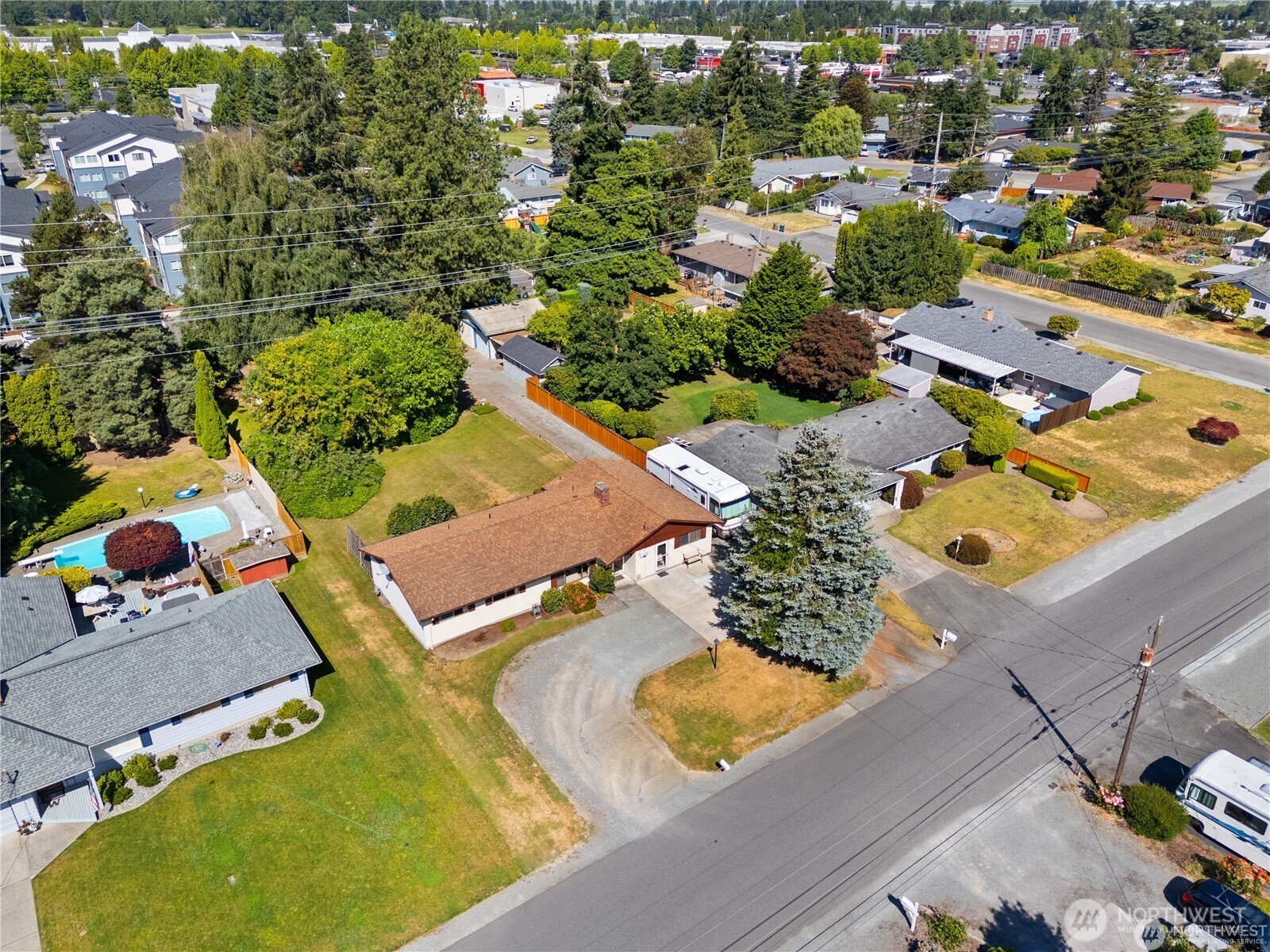 1205 South Walnut Street Burlington, WA 98233 - Photo 34 of 40 an aerial view of residential houses with outdoor space