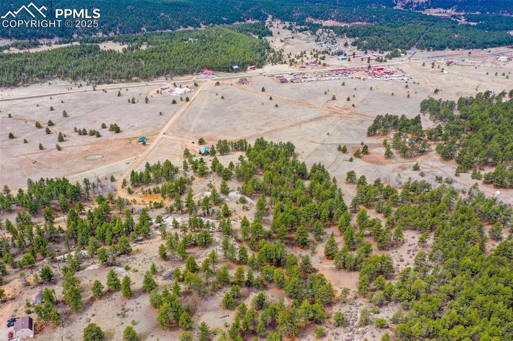 39609 Highway 24 Lake George, CO 80827 - Photo 45 of 46 Aerial view featuring a rural view. See additional red line lot line overlays. "Property Lines are Approximate and not a survey"