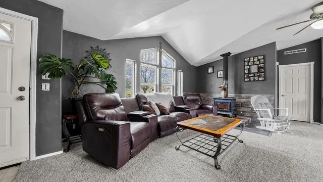 a living room with furniture