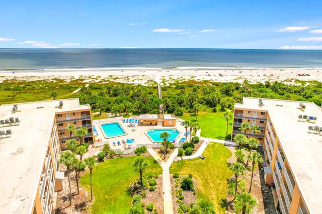 a view of swimming pool with an ocean view