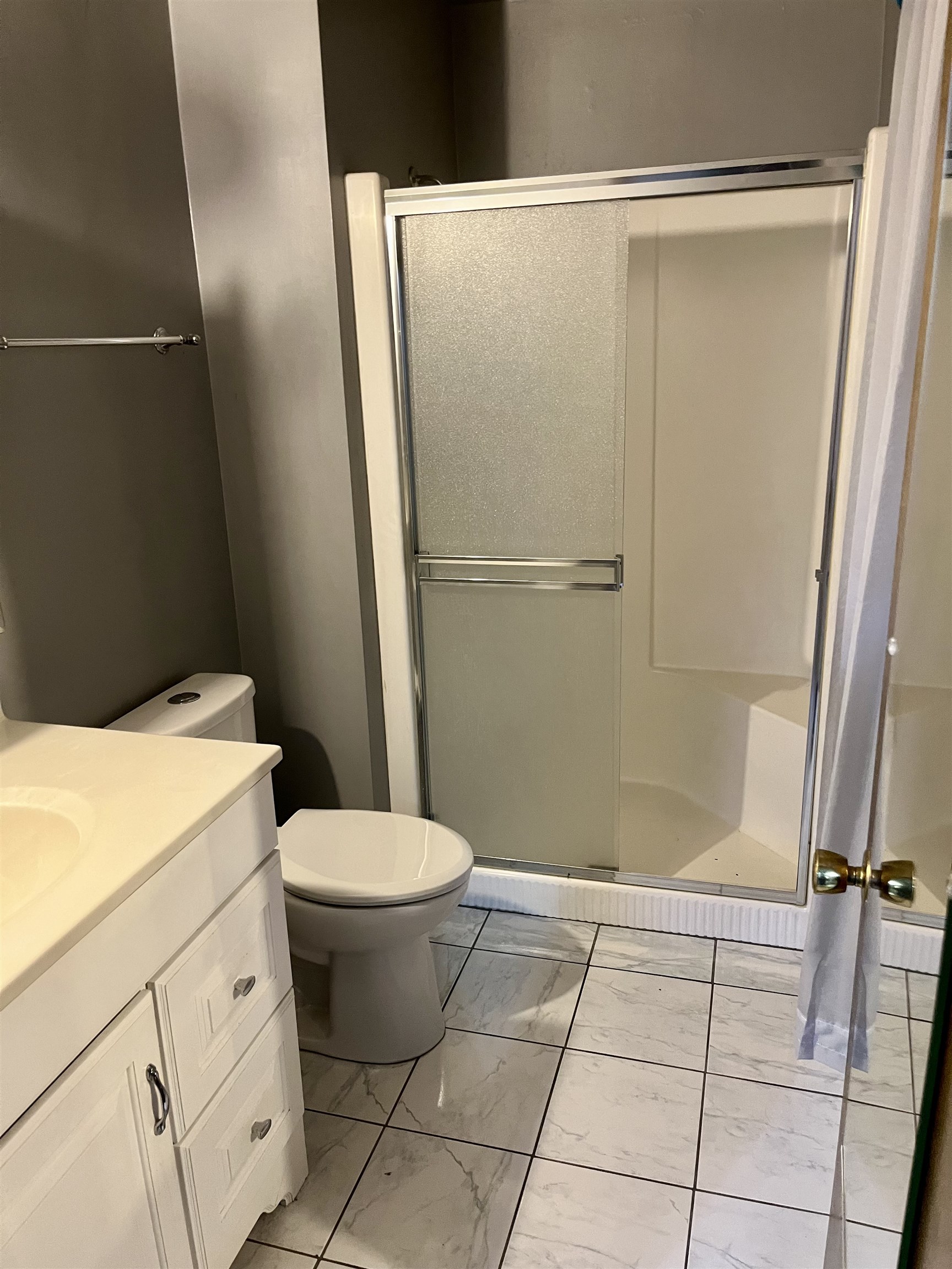 4575 Sunderman Road Rockford, IL 61114 - Photo 8 of 16 a bathroom with a granite countertop sink toilet and shower