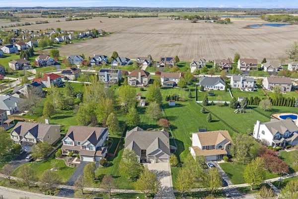 an aerial view of multiple house