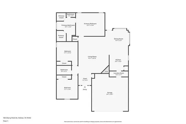 $325,000 | 105 Cherry Point Drive, Palmer, TX 75152