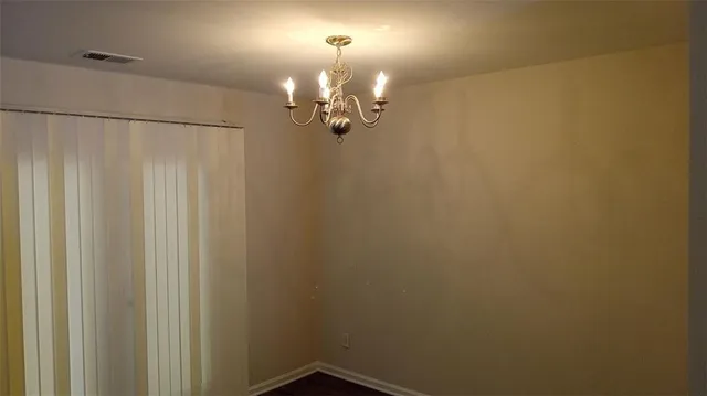 a view of a chandelier