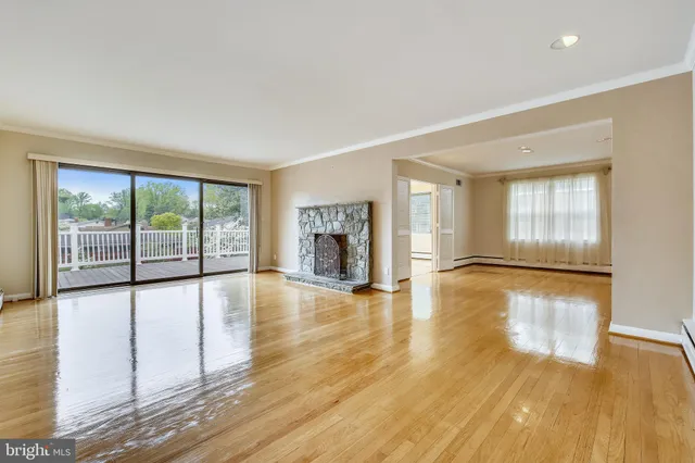 a view of a wooden deck