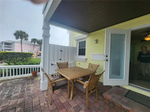 a view of a lake with a deck