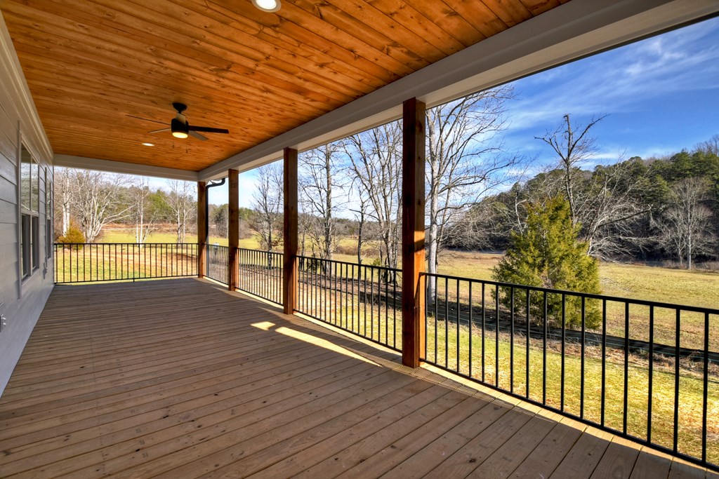 584 Brannon Nix Road Young Harris, GA 30582 - Photo 28 of 36 a view of balcony with wooden floor
