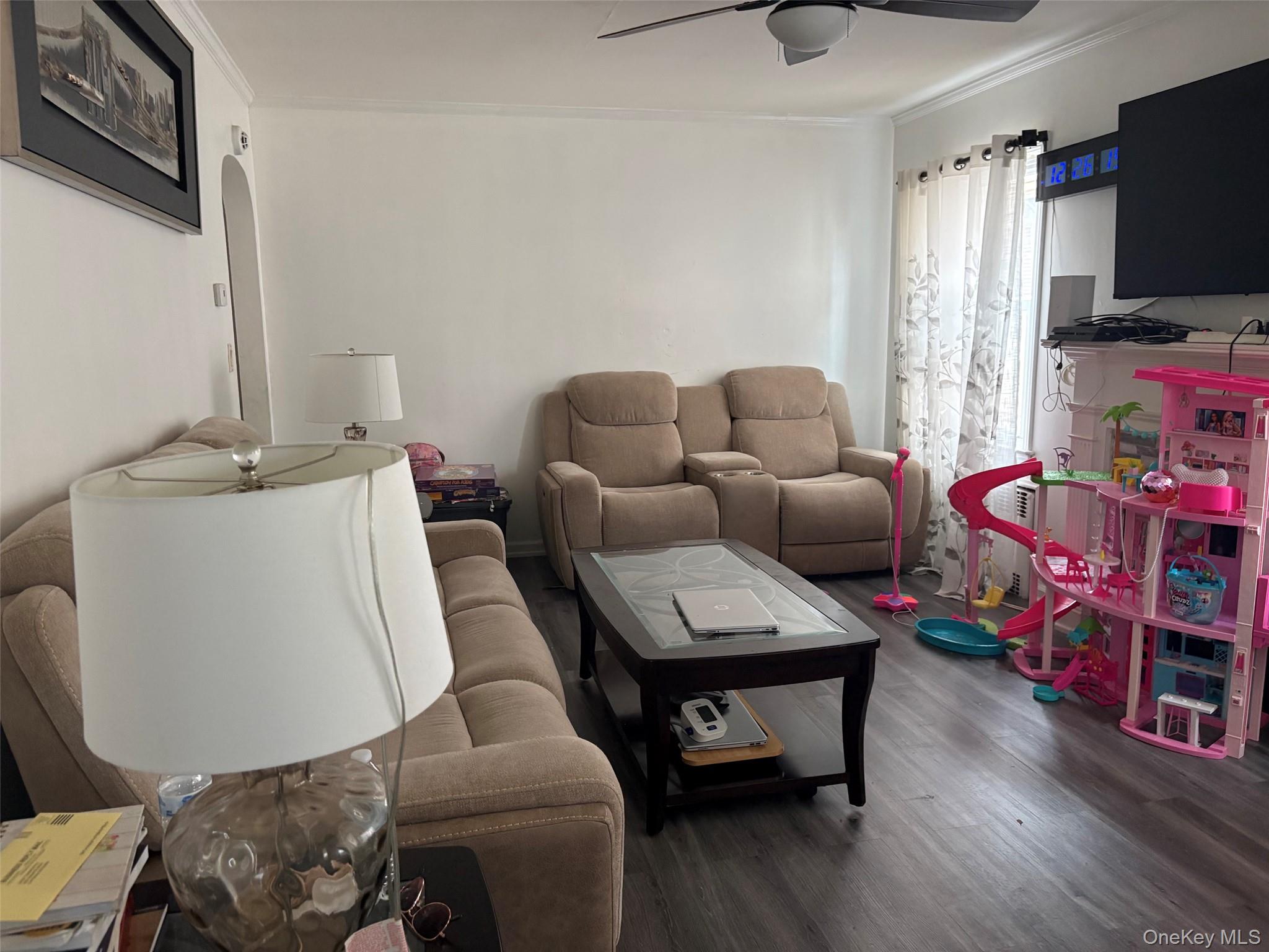 91 Broadway Valley Stream, NY 11580 - Photo 2 of 12 a living room with furniture and a flat screen tv