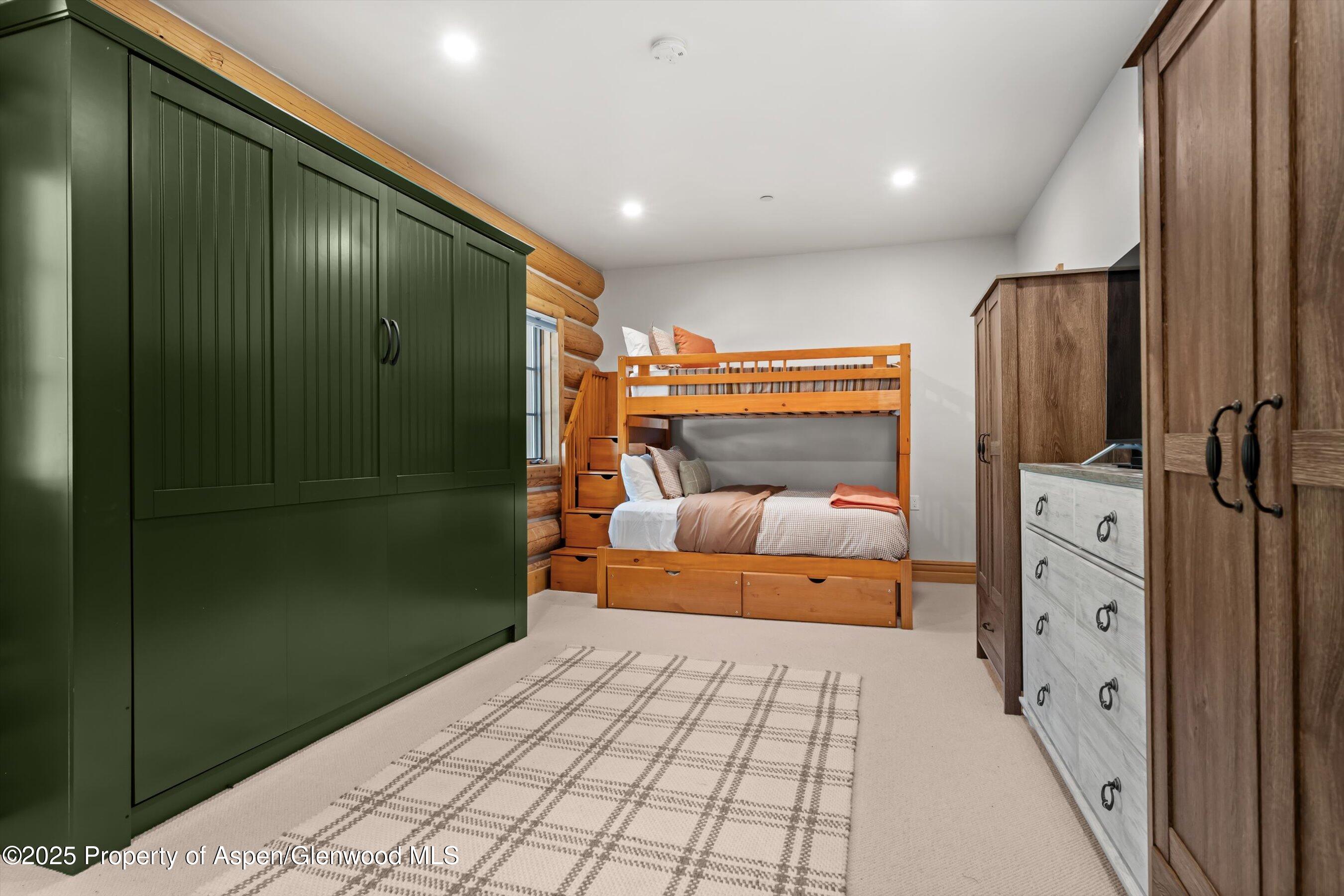 1301 Shield O Road Snowmass, CO 81654 - Photo 46 of 58 Bunk Room with King Wilding Wallbed