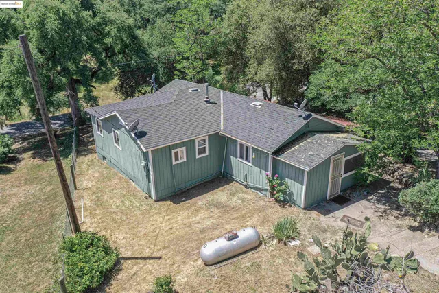 an aerial view of a house
