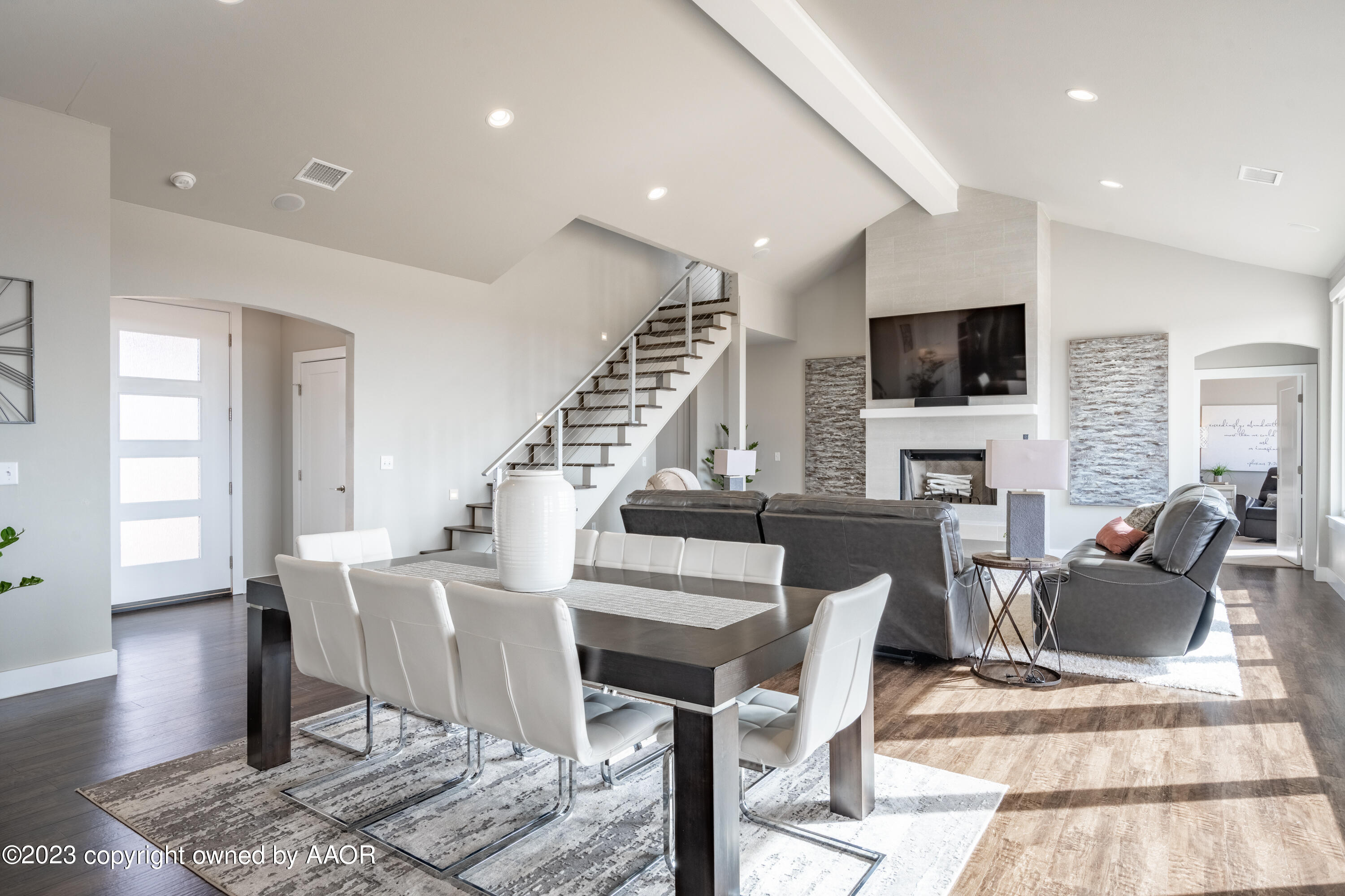 15300 Canyon Pass Road Amarillo, TX 79118 - Photo 10 of 51 a living room with fireplace furniture and a flat screen tv