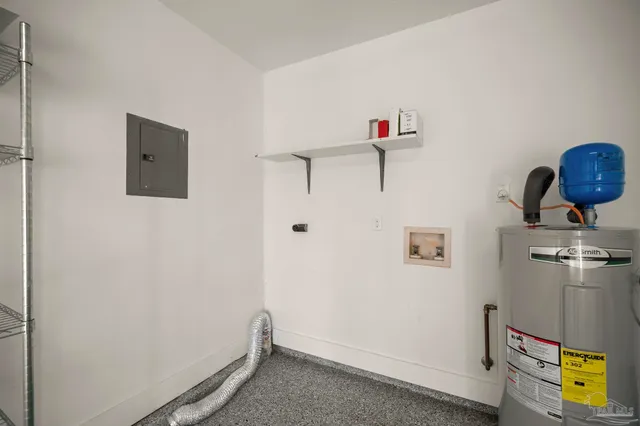 a view of a room with storage and utility room