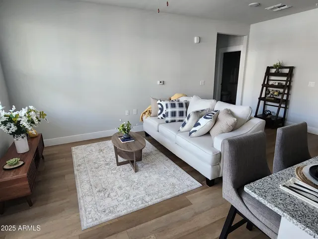 a living room with furniture