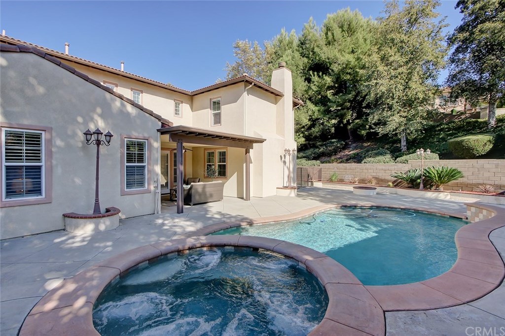 2911 Hawk Pointe Drive Fullerton, CA 92833 - Photo 42 of 55 Exterior Pool and Spa Yard Area Adjacent to Covered Patio Area.