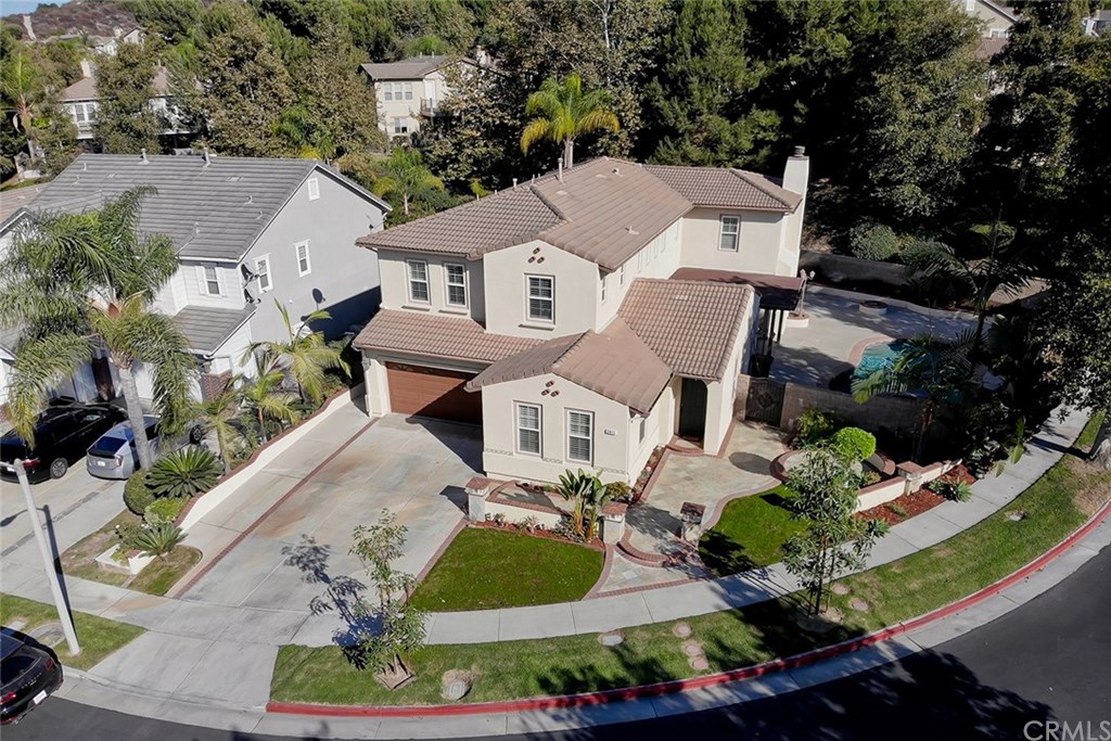2911 Hawk Pointe Drive Fullerton, CA 92833 - Photo 51 of 55 Overhead View of Front Exterior and Side Yard Pool/Spa Area.