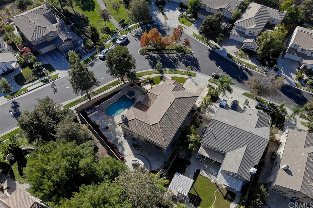 2911 Hawk Pointe Drive Fullerton, CA 92833 - Photo 54 of 55 Exterior Overhead View of House/Yard and Lot Configuration.