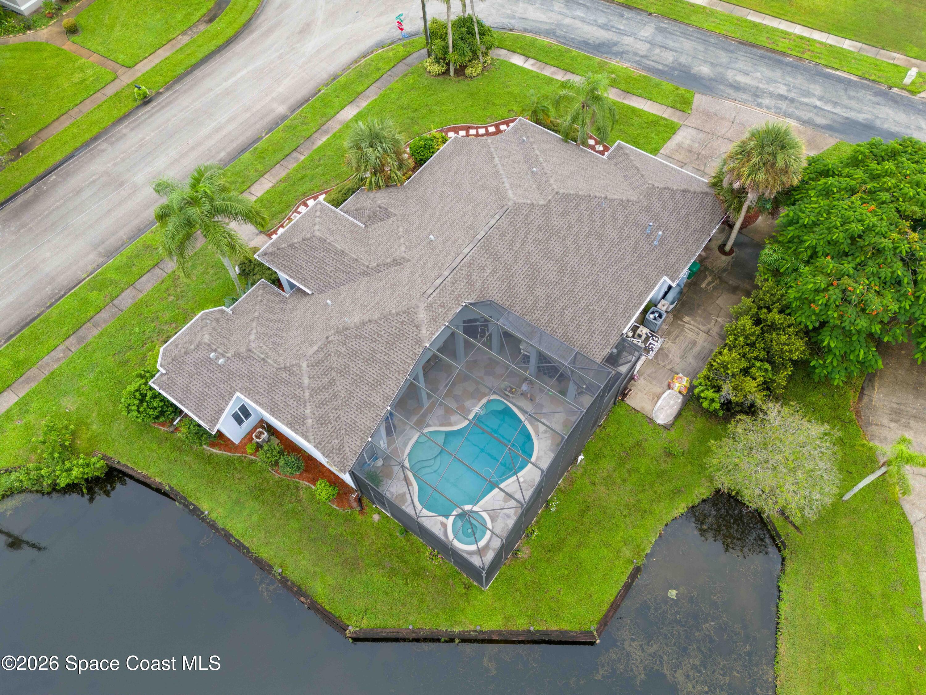 a aerial view of a house