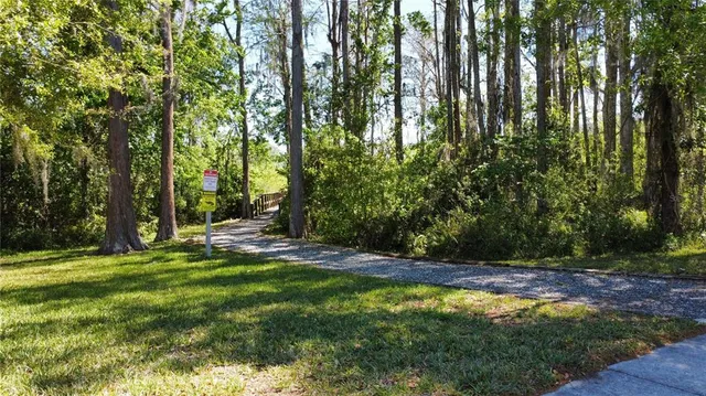 a view of a backyard with green space