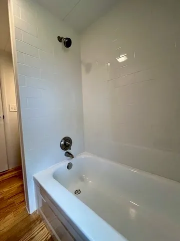 a bathroom with a window