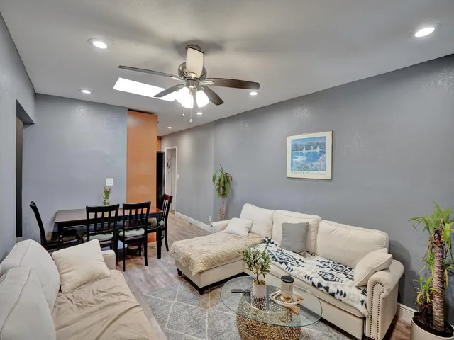 a living room with furniture