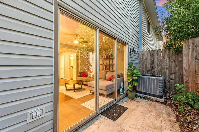 a picture of a bench in front of a door