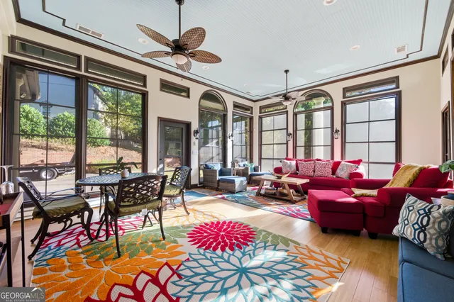 a living room filled with furniture