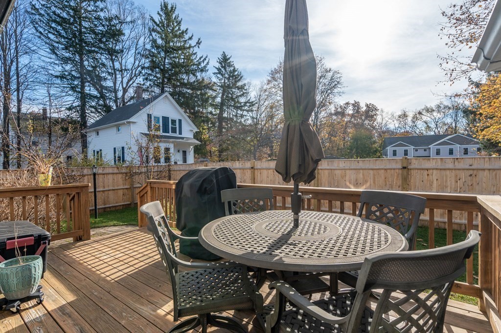 11 Spring Lane Maynard, MA 01754 - Photo 26 of 39 a view of a chairs and table on the deck
