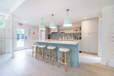 a large kitchen with a lot of counter space