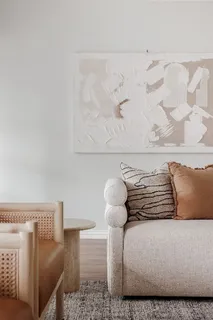 a living room with furniture