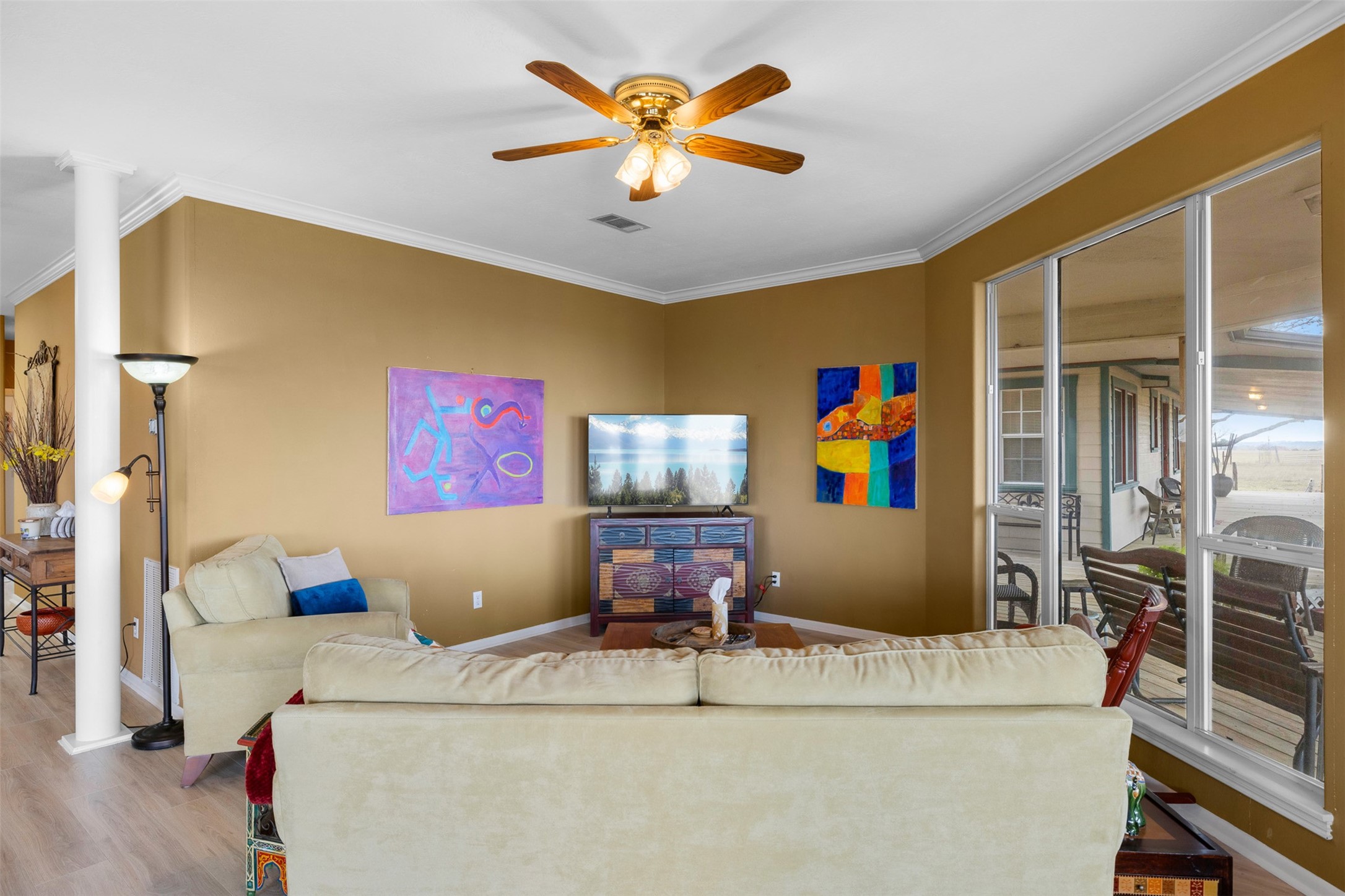2346 Bruno Road Schulenburg, TX 78956 - Photo 12 of 49 a living room with furniture and flat screen tv