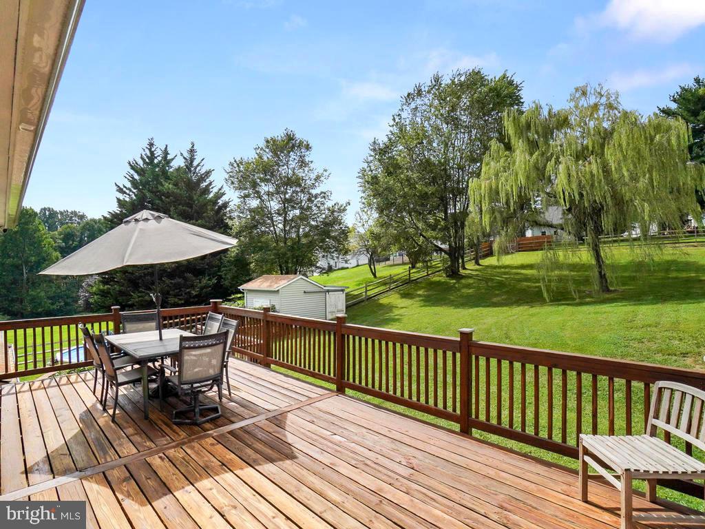 Rear deck overlooking back yard