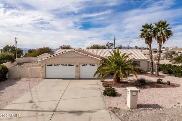 a view of a dry yard with potted plants